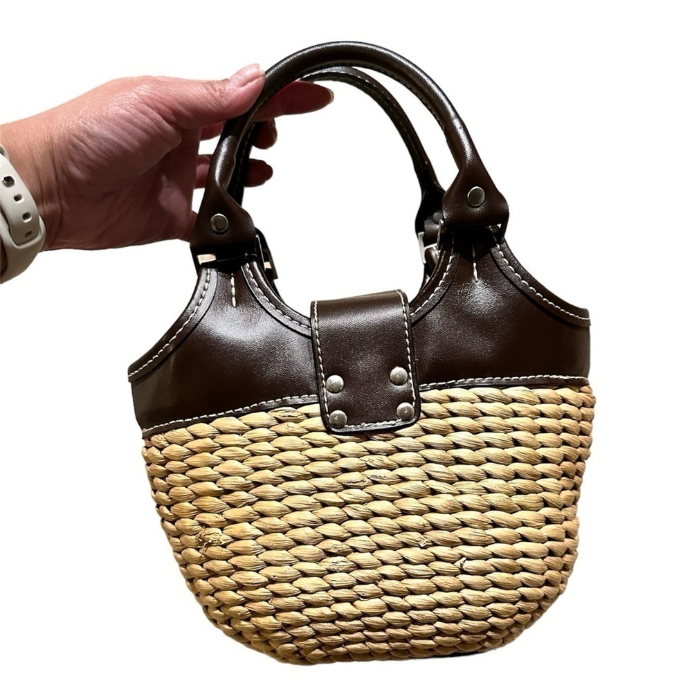 Vintage Charlotte Russe Handbag Basket Style with Buckle - Picture 2 of 7